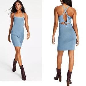 GUESS RACHELLE CRISS CROSS OPEN BACK BODYCON MINI DRESS